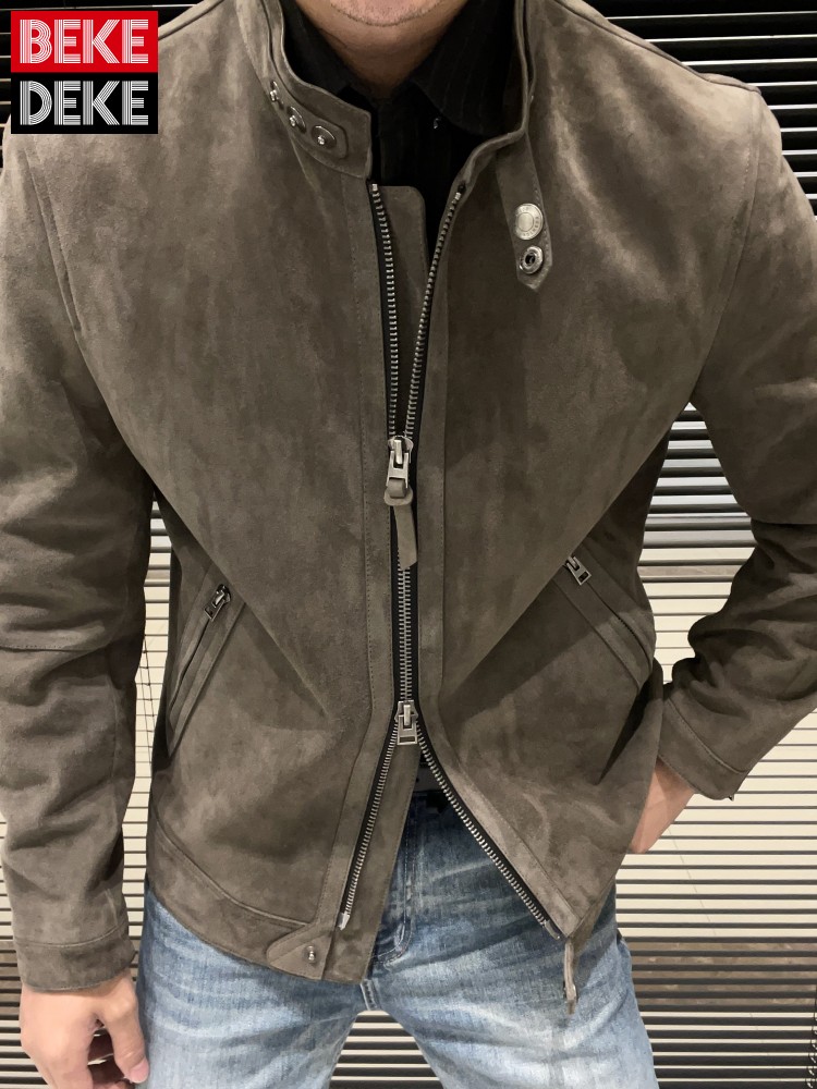Leather Work Jacket Mens - Nouvelle Veste en Cuir Souple Naturel
