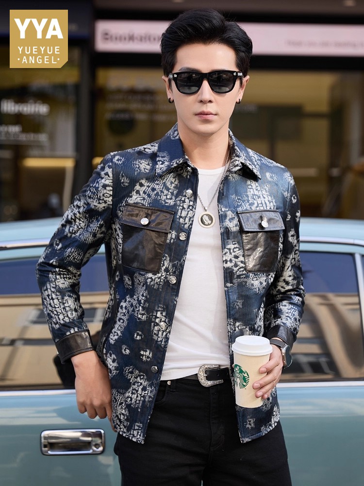 Leather Work Jacket Mens - Veste de luxe en cuir véritable