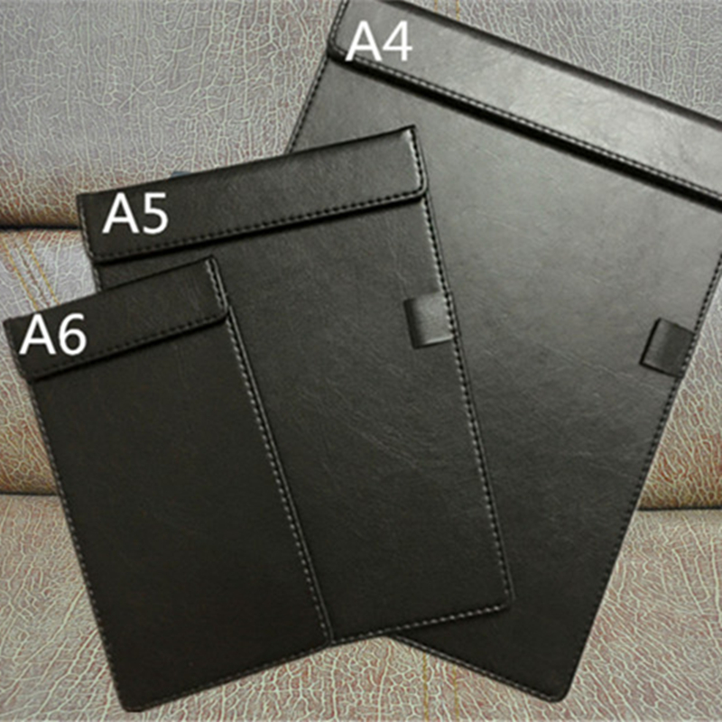 Leather Work Folder - MIRbiomSignature-Bloc-notes en cuir, dossier, bureau, école,