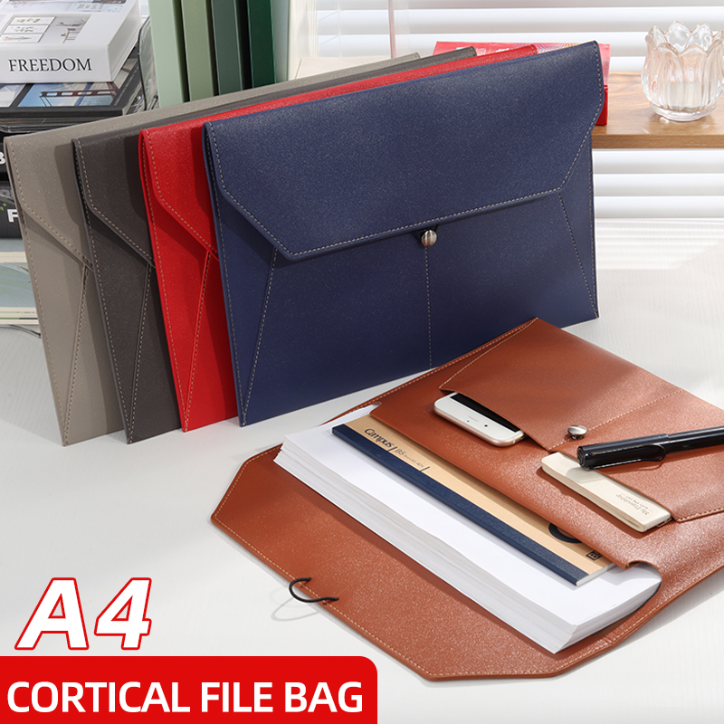 Leather Work Folder - Sac de fichiers d'affaires A4 en