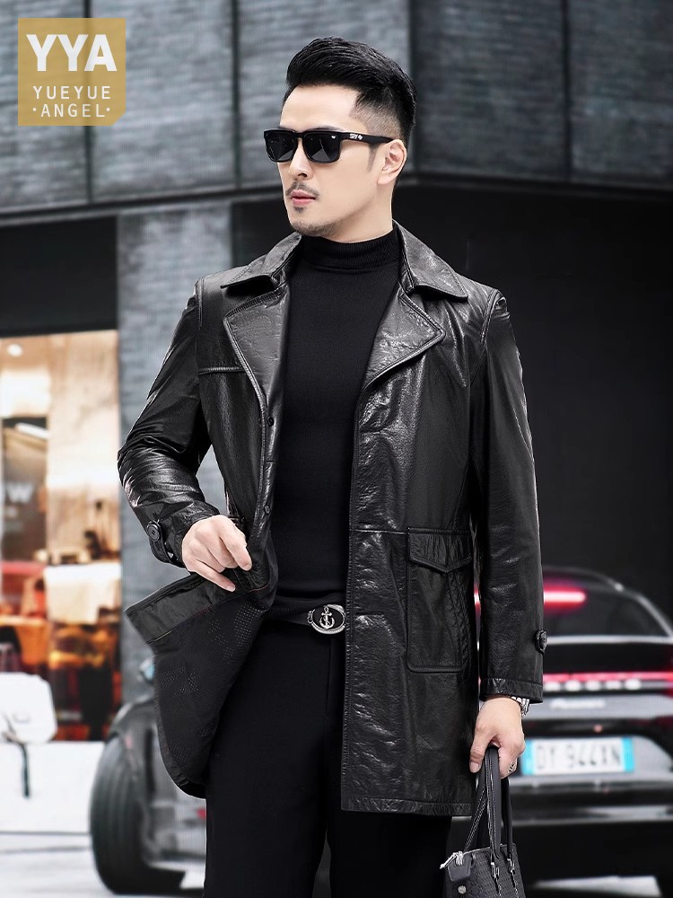 Leather Work Jacket Mens - Veste de luxe en cuir de