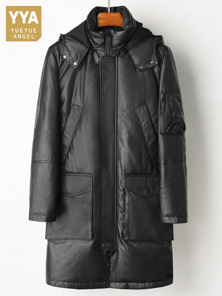 Leather Work Jacket Mens - Hiver hommes chaud peau de vache