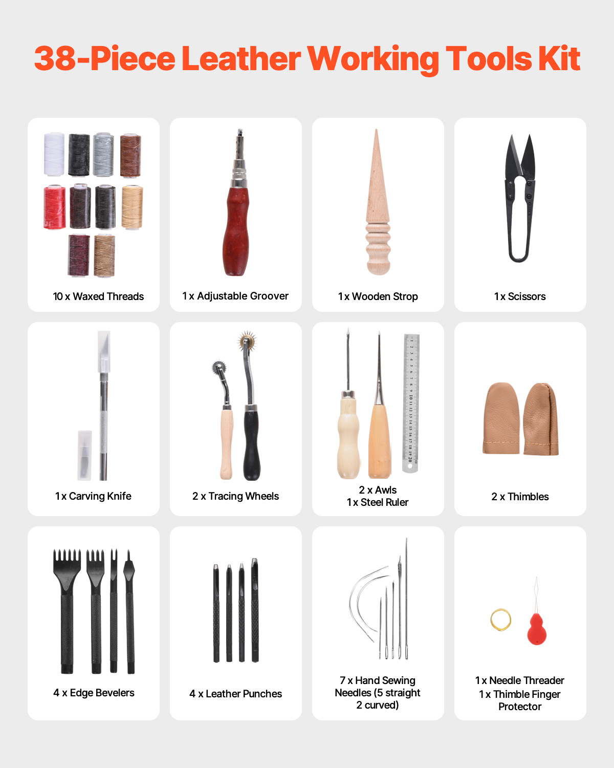 SucceBuy 38/59/61/72/92 pièces - Leatherwork Hammer avis et prix