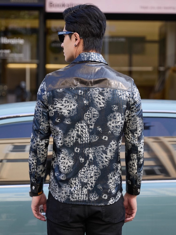 Veste de luxe en cuir véritabl - Leather Work Jacket Mens avis et prix