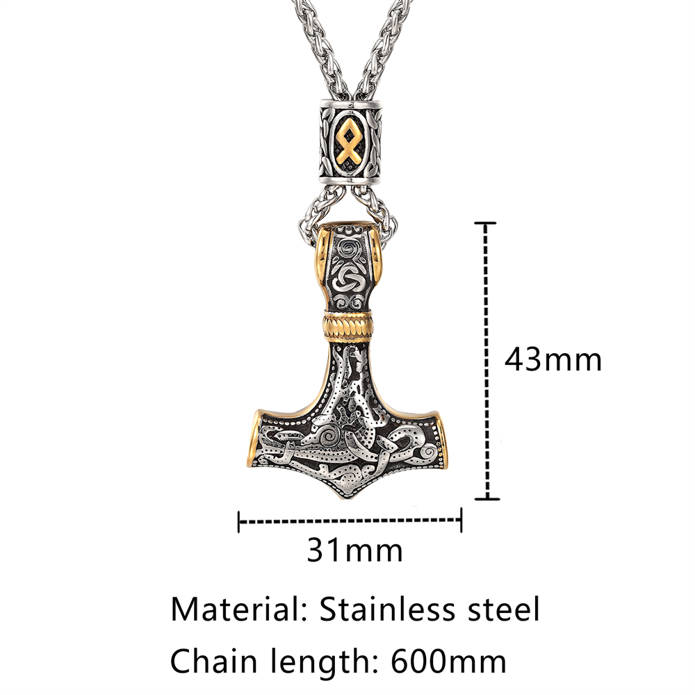Collier de perles Runes nordiq - Leatherwork Hammer avis et prix