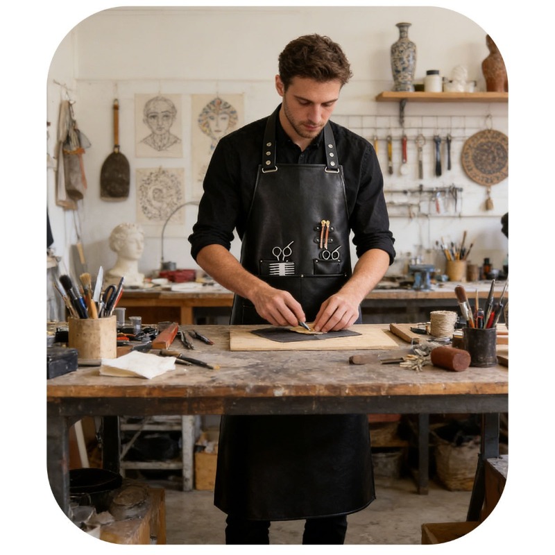 Tablier en cuir souple PU pour - Leatherwork Apron avis et prix