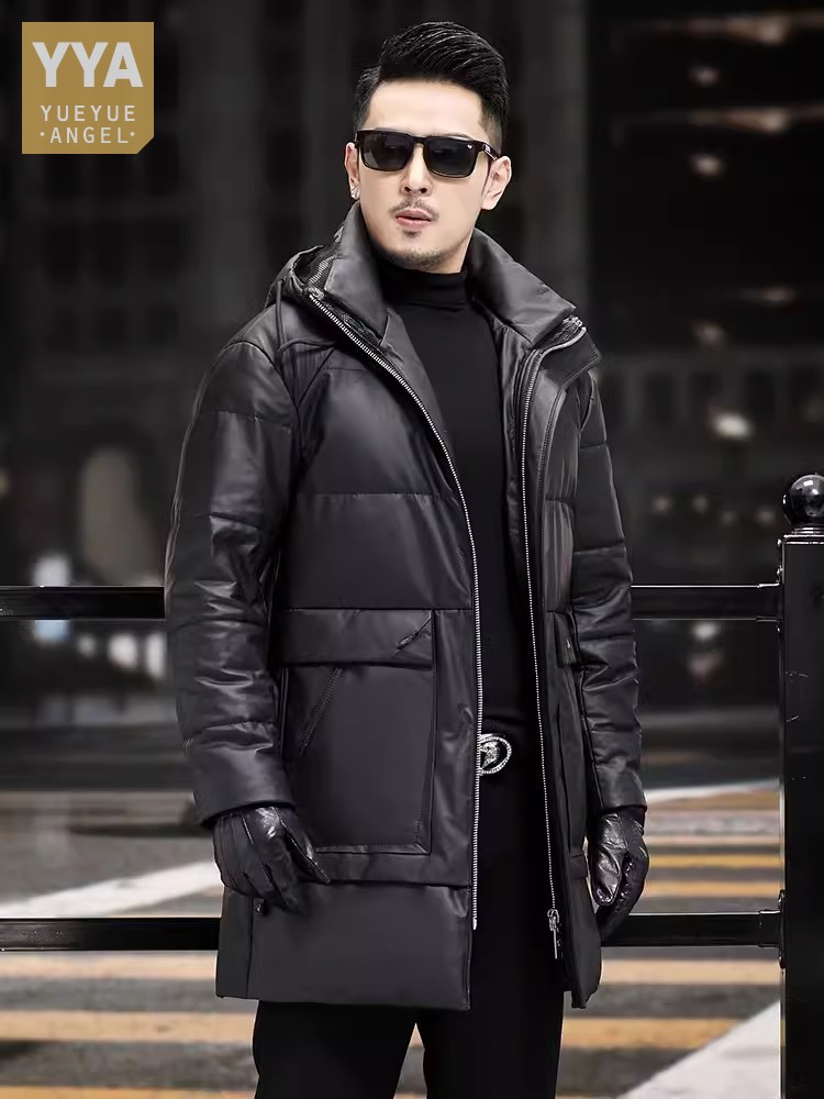 Hiver hommes épais chaud blanc - Leather Work Jacket Mens avis et prix