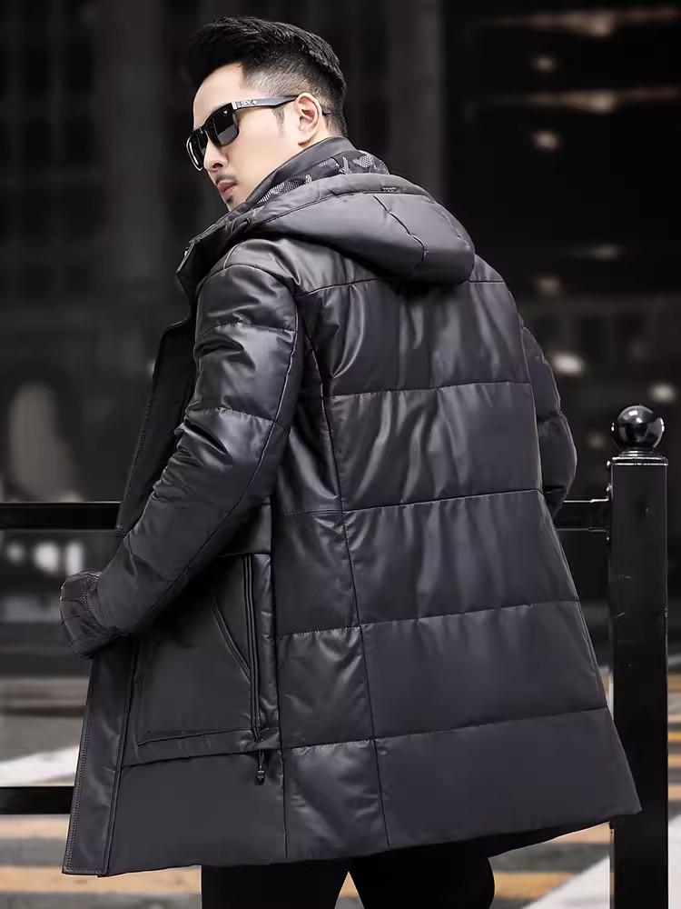 Hiver hommes épais chaud blanc - Leather Work Jacket Mens avis et prix
