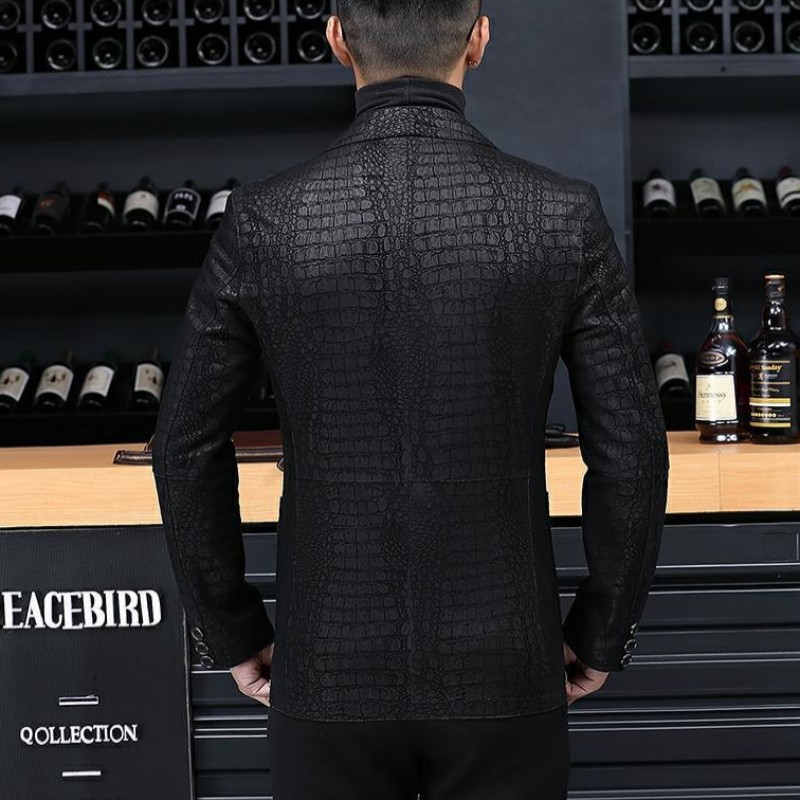Blazer en cuir véritable pour  - Leather Work Jacket Mens avis et prix