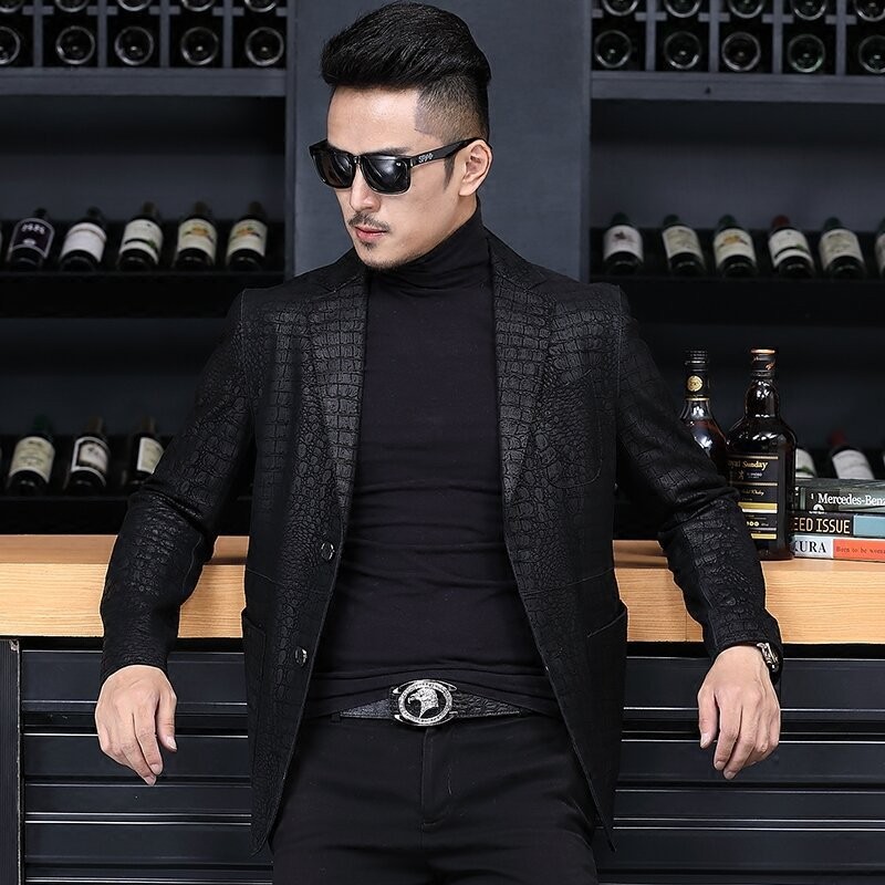 Blazer en cuir véritable pour  - Leather Work Jacket Mens avis et prix