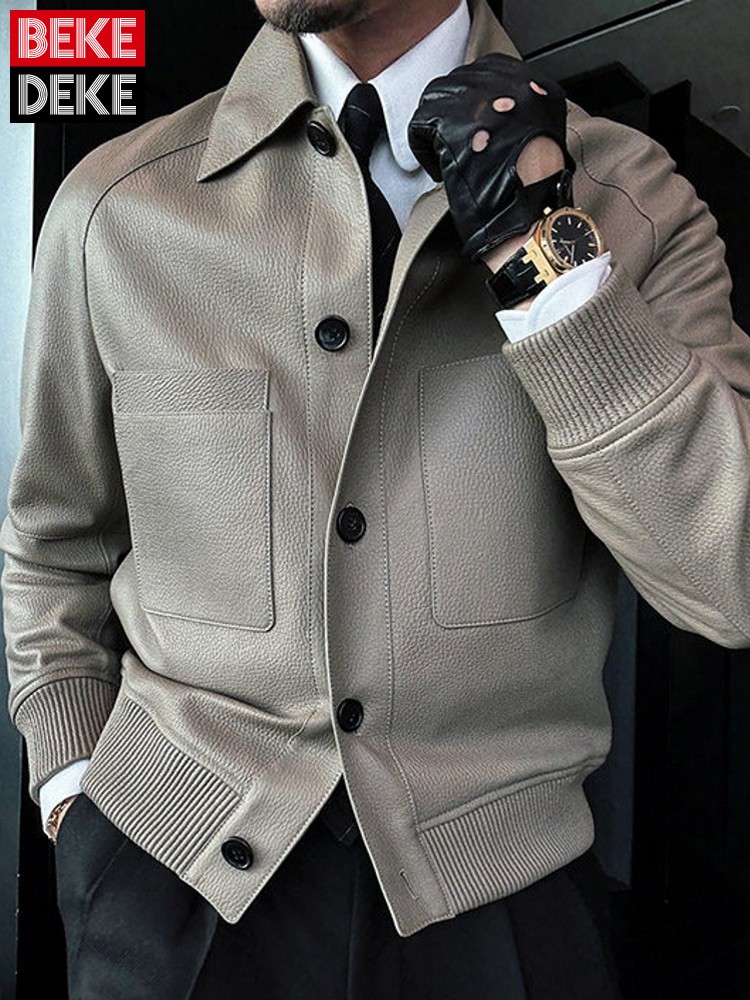 Veste en cuir véritable pour h - Leather Work Jacket Mens avis et prix