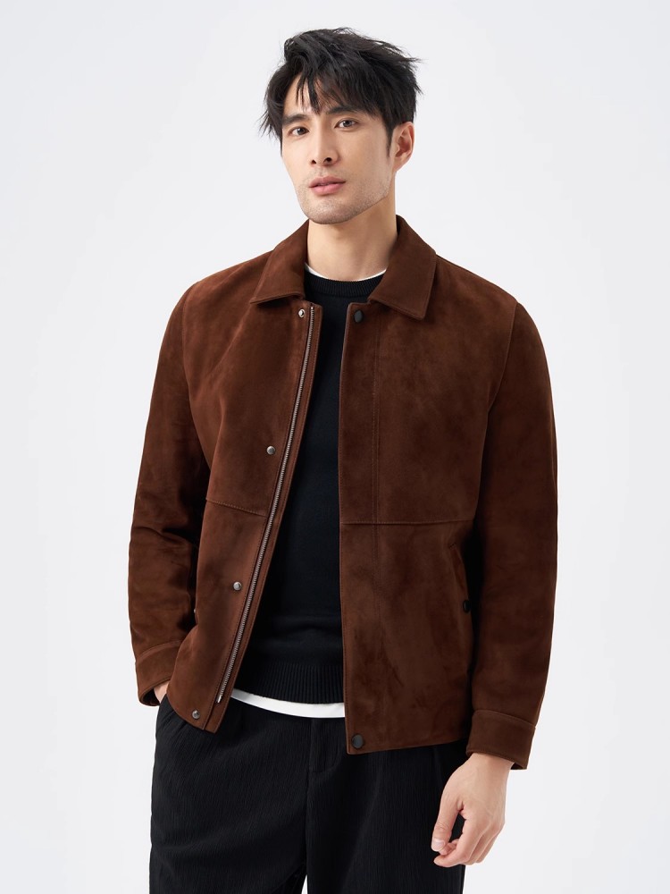 Veste en cuir suédé véritable  - Leather Work Jacket Mens avis et prix