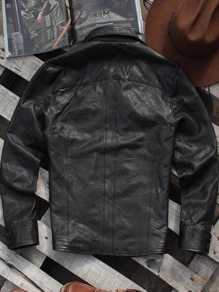 Punk hommes veste en cuir véri - Leather Work Jacket Mens avis et prix