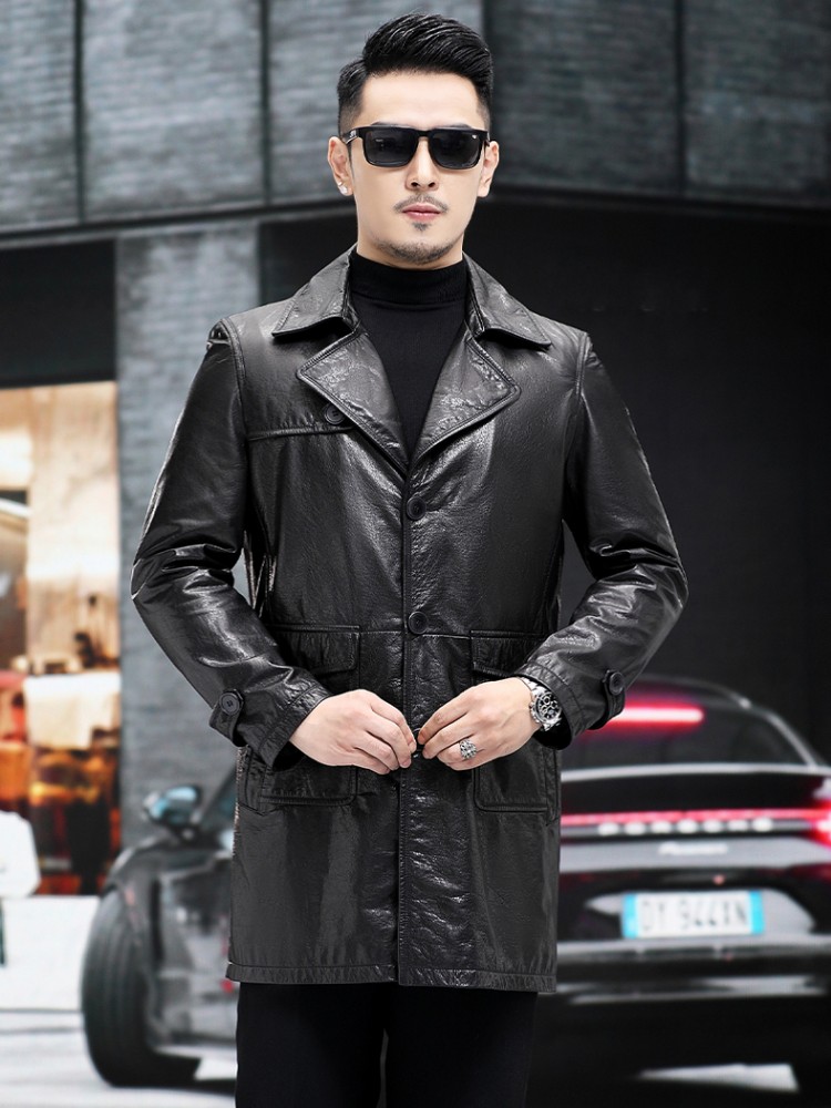 Veste de luxe en cuir de vache - Leather Work Jacket Mens avis et prix