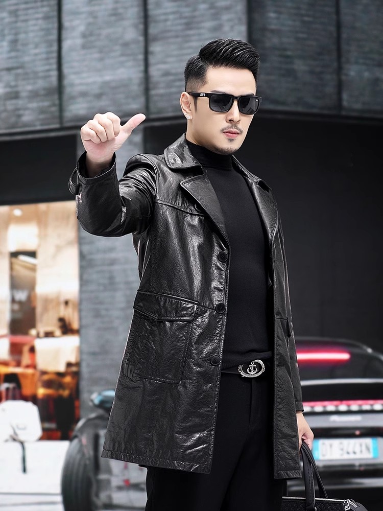 Veste de luxe en cuir de vache - Leather Work Jacket Mens avis et prix