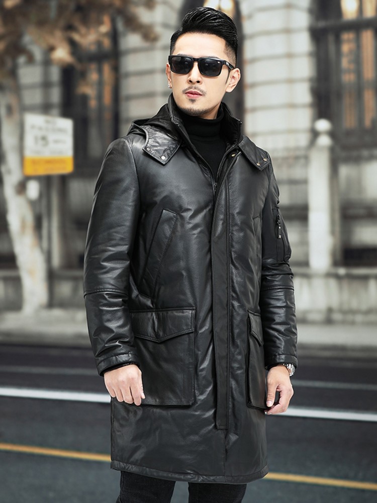 Hiver hommes chaud peau de vac - Leather Work Jacket Mens avis et prix