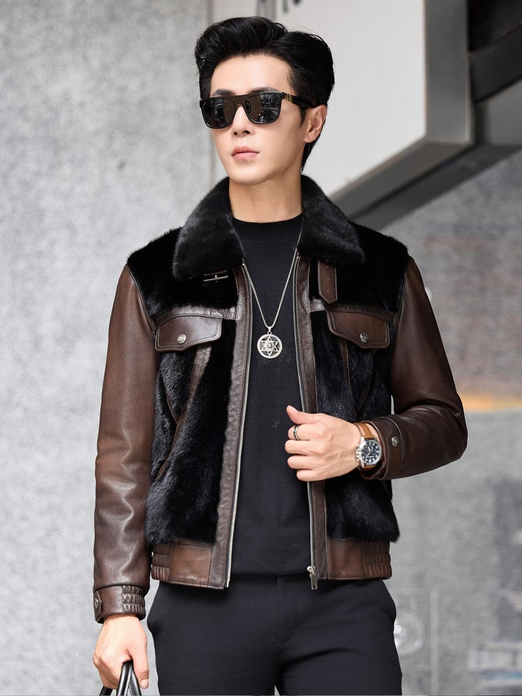 Veste d'hiver de luxe pour hom - Leather Work Jacket Mens avis et prix