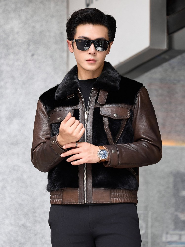 Veste d'hiver de luxe pour hom - Leather Work Jacket Mens avis et prix