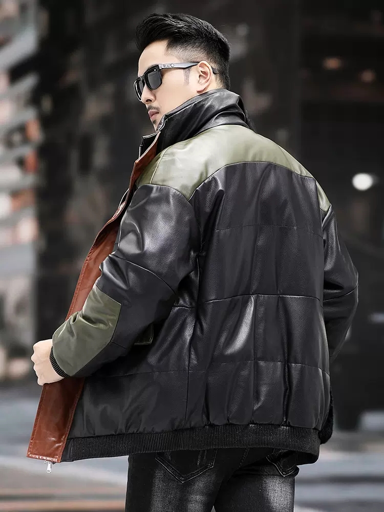 Grande poches travail doudoune - Leather Work Jacket Mens avis et prix